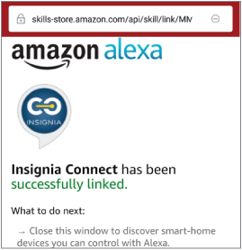 Insignia Connect has been successfully connected.